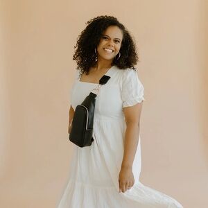 NWT Pink Cove Ebony Pleather Sling Bag